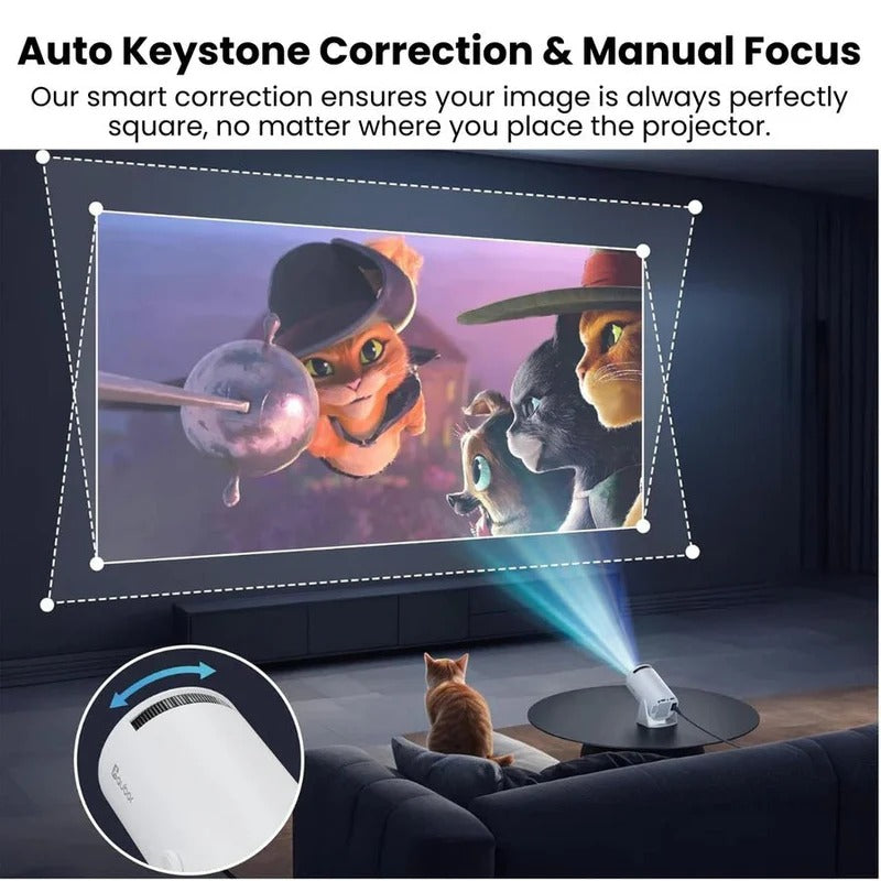 Mini proyector compacto 4K para cine en casa con pantalla grande