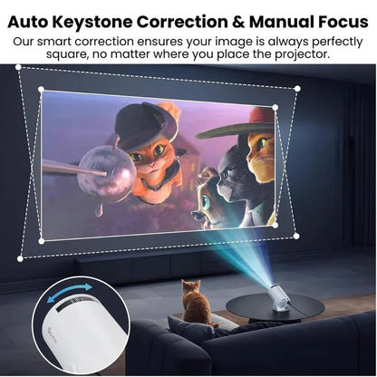 Mini proyector compacto 4K para cine en casa con pantalla grande