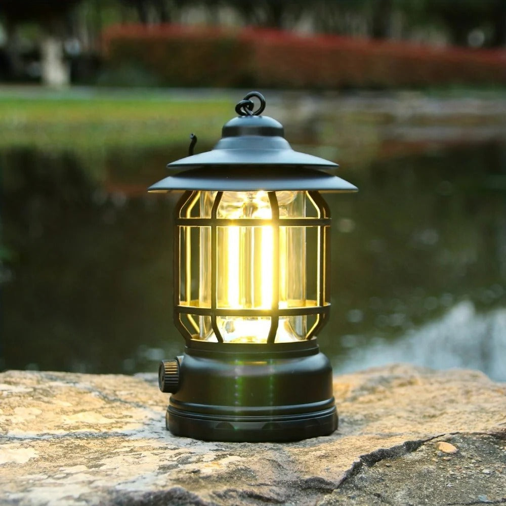 Linterna de camping recargable compacta con brillo ajustable