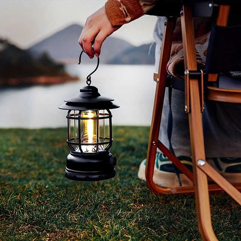 Linterna de camping recargable compacta con brillo ajustable