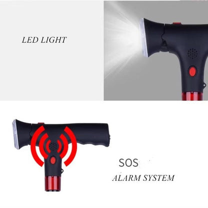 Bastón Plegable Portátil con Luz LED y Alarma