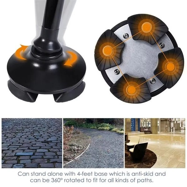 Bastón Plegable Portátil con Luz LED y Alarma
