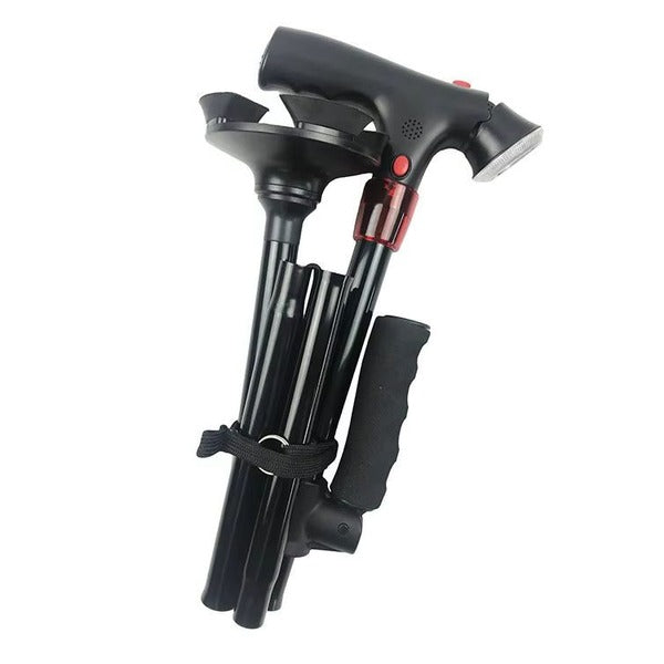 Portable Collapsible Cane with LED Light and Alarm - Ortekor