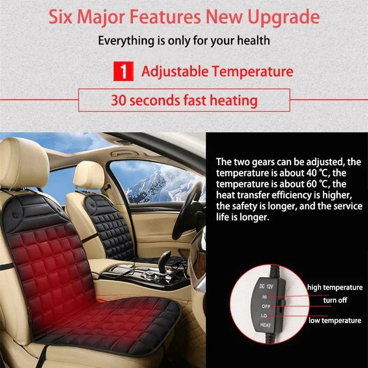 Cojín calefactable para asiento de coche con control termostático