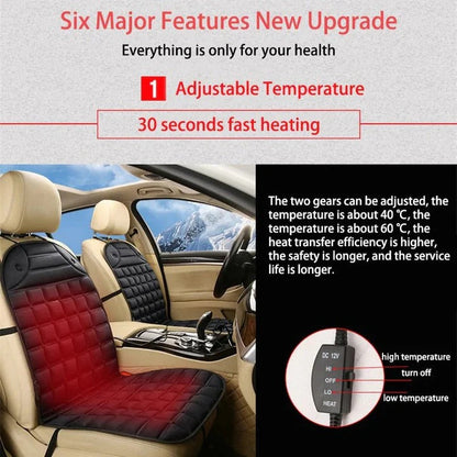 Cojín calefactable para asiento de coche con control termostático