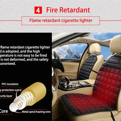Cojín calefactable para asiento de coche con control termostático