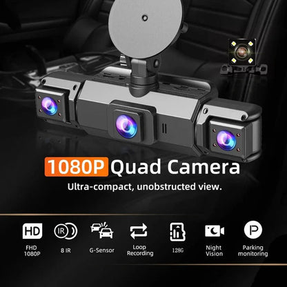 Cámara para salpicadero de coche HD con doble cámara, visión nocturna y Wi-Fi