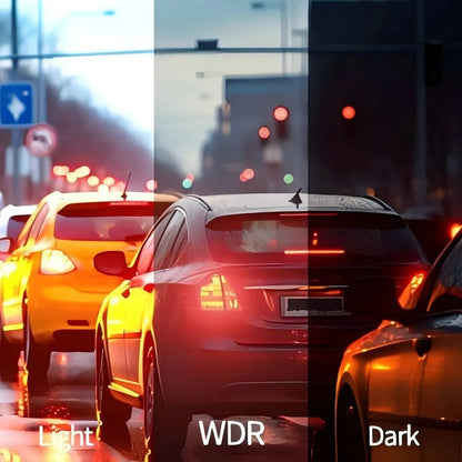 Cámara para salpicadero de coche HD con doble cámara, visión nocturna y Wi-Fi
