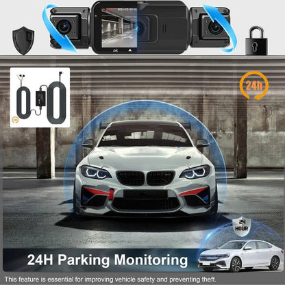 Cámara para salpicadero de coche HD con doble cámara, visión nocturna y Wi-Fi