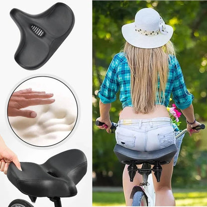 Asiento de bicicleta acolchado cómodo con respaldo