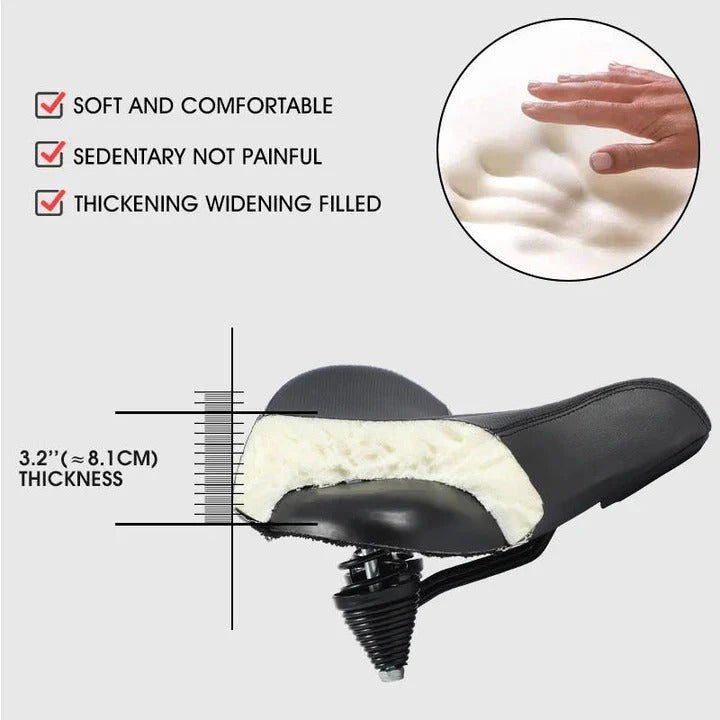 Asiento de bicicleta acolchado cómodo con respaldo