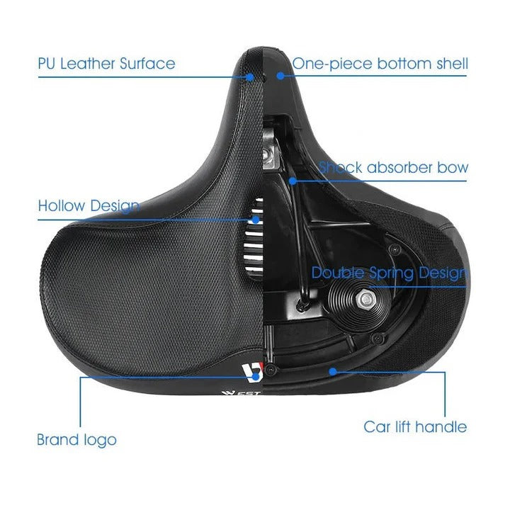 Asiento de bicicleta acolchado cómodo con respaldo