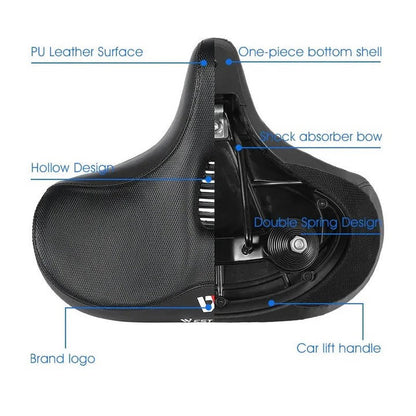 Asiento de bicicleta acolchado cómodo con respaldo