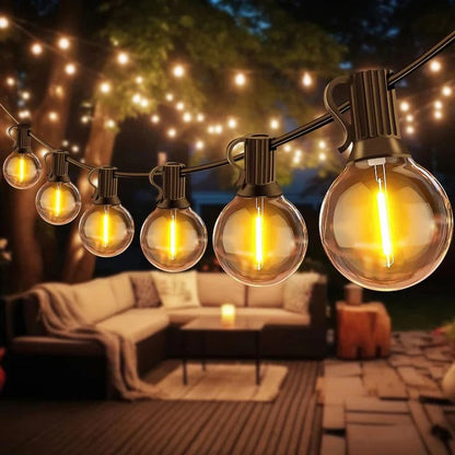 Decoración de luces solares de colores para patio