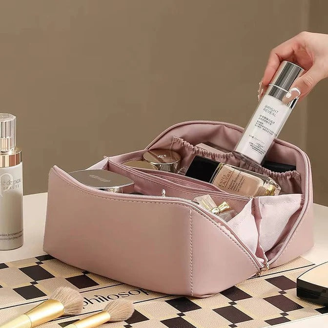 Bolsa de almacenamiento de cosméticos grande con muchos bolsillos
