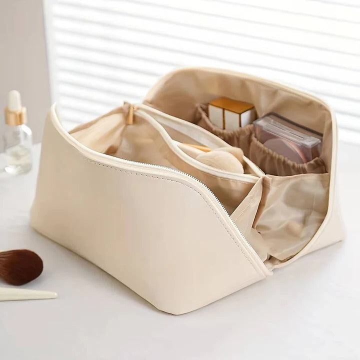 Bolsa de almacenamiento de cosméticos grande con muchos bolsillos
