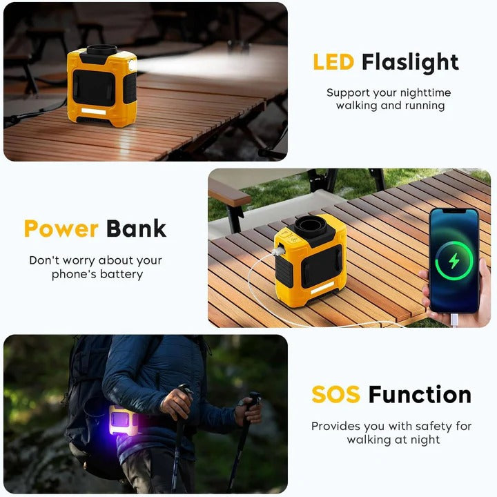 Ventilador de clip recargable compacto con 3 velocidades y LED