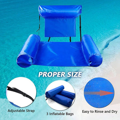 Flotador cómodo para piscina con respaldo y portavasos