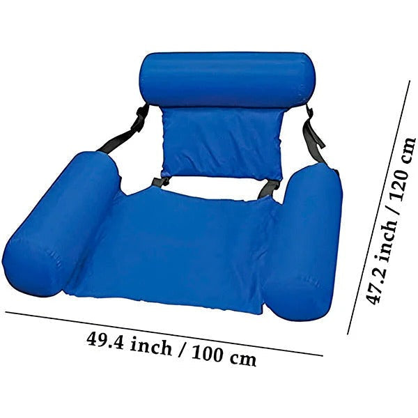 Flotador cómodo para piscina con respaldo y portavasos