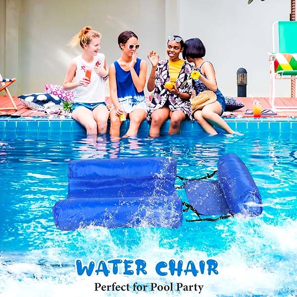 Flotador cómodo para piscina con respaldo y portavasos