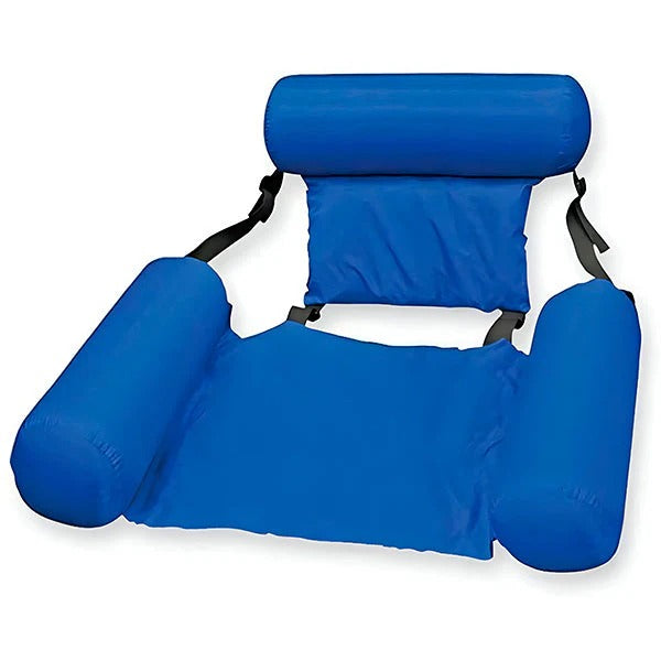 Flotador cómodo para piscina con respaldo y portavasos