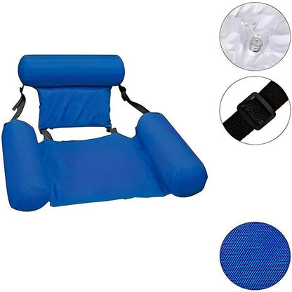 Flotador cómodo para piscina con respaldo y portavasos