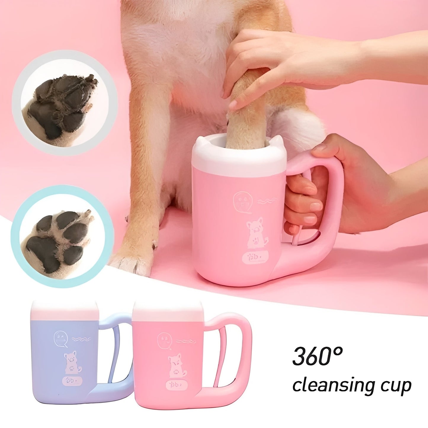 Lavador de patas de perro Easy Clean con cerdas suaves