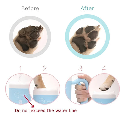 Lavador de patas de perro Easy Clean con cerdas suaves