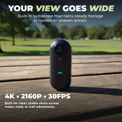 Cámara de acción 4K con 128 GB de almacenamiento, cámara deportiva compacta con lente gran angular, cámara POV con soportes para aventuras