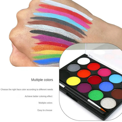Colores Creativos | Kit de pintura facial y corporal con 15 tonos vibrantes | Aplicación segura y sencilla para todas las edades