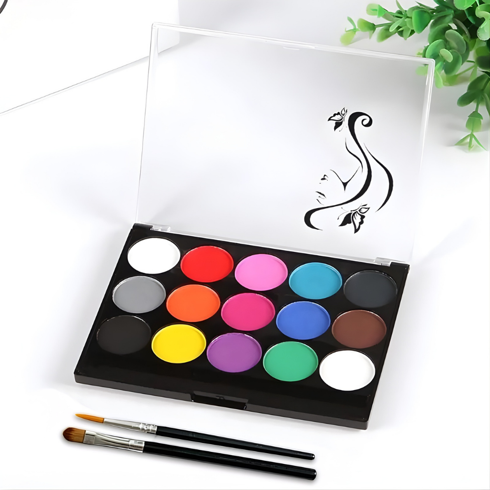 Colores Creativos | Kit de pintura facial y corporal con 15 tonos vibrantes | Aplicación segura y sencilla para todas las edades