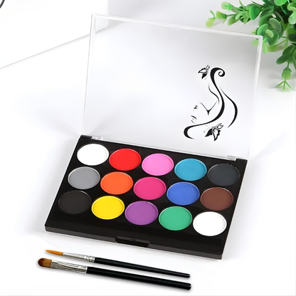 Colores Creativos | Kit de pintura facial y corporal con 15 tonos vibrantes | Aplicación segura y sencilla para todas las edades