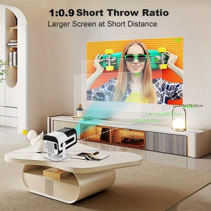 Portable Mini Projector | WiFi & Bluetooth Connectivity for HD Viewing | Compact Home Theater Experience