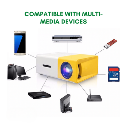 Proyector de cine en casa | Mini proyector portátil con pantalla de 100 pulgadas | Configuración sencilla para entretenimiento en interiores y exteriores