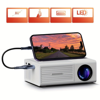 Miniproyector definitivo | Proyector LED de 3000 lúmenes para películas y videojuegos | Diseño compacto para entretenimiento donde quieras