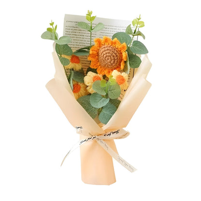Hermoso arreglo de regalo de flores de ganchillo floral