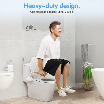 Barra de apoyo resistente para baño con asas de soporte