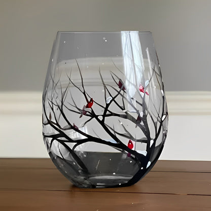Colorful Seasonal Tree Wine Glass 12oz - Ortekor