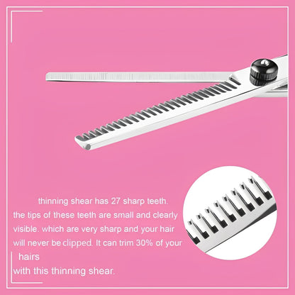 Kit de corte de cabello prémium con tijeras de entresacado y accesorios
