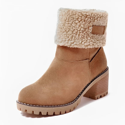 Botines cálidos de mujer con tacón grueso