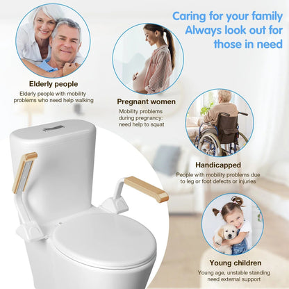 Barra de apoyo resistente para baño con asas de soporte