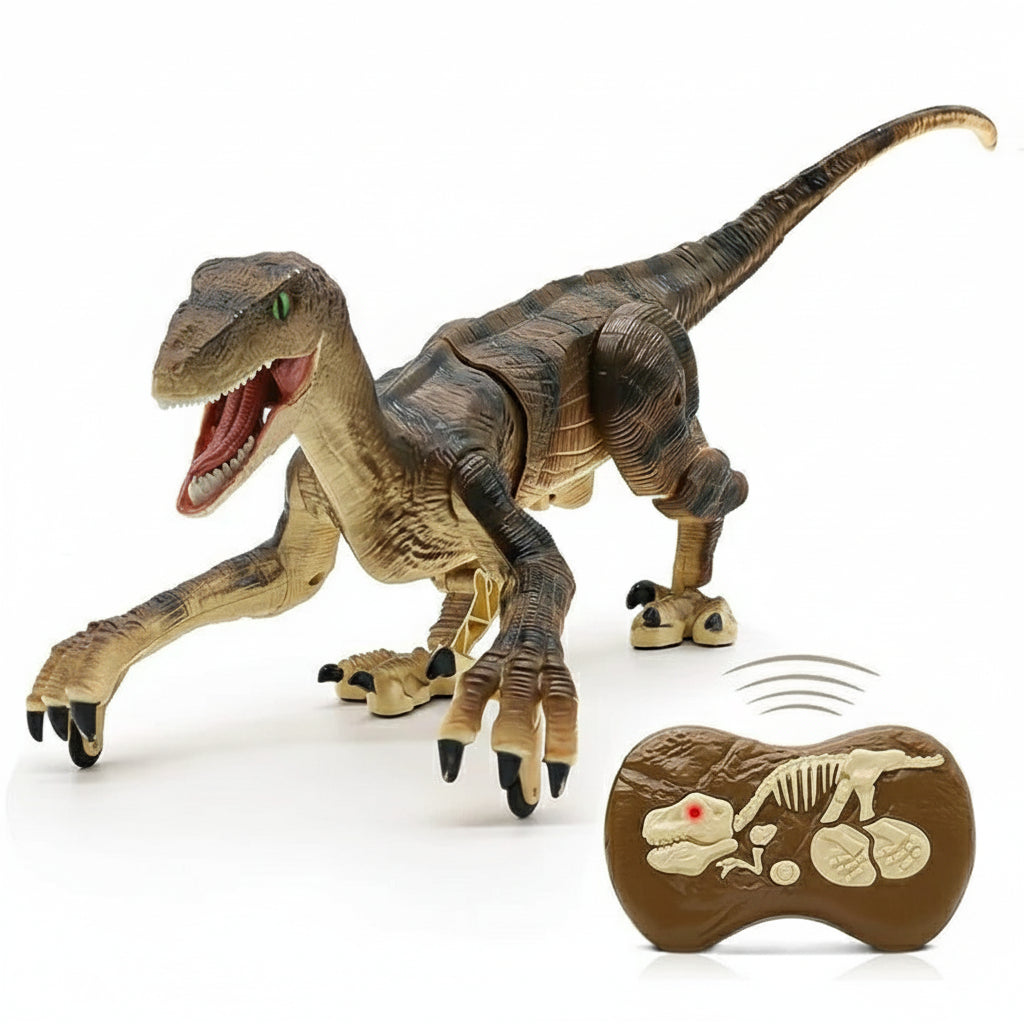Dinosaurio de juguete con control remoto, sonido y movimiento