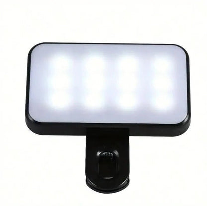 Linterna LED recargable con clip para teléfono