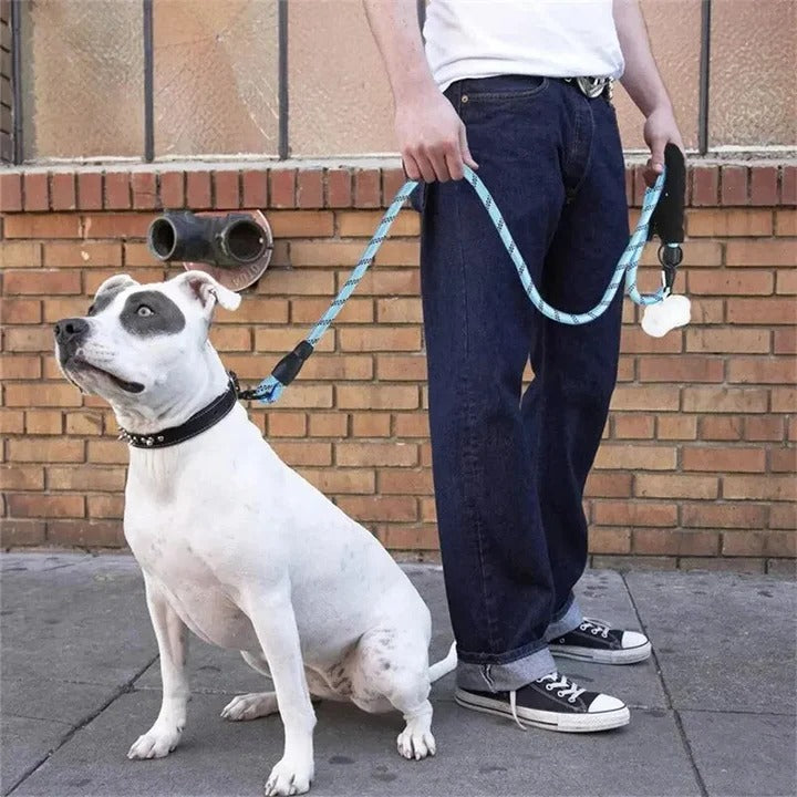 Correa para perro de agarre cómodo con línea de seguridad reflectante