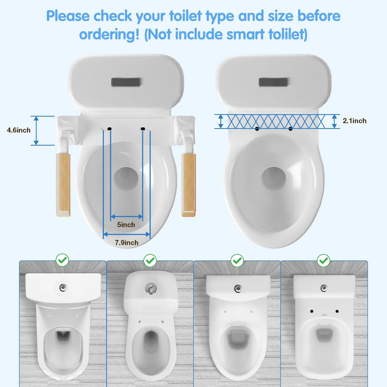 Barra de apoyo resistente para baño con asas de soporte