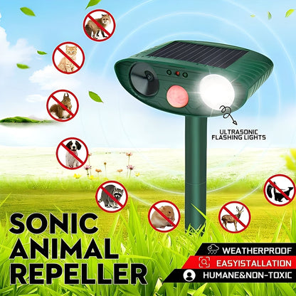 Ahuyentador electrónico de plagas para exteriores, paquete de 4 unidades