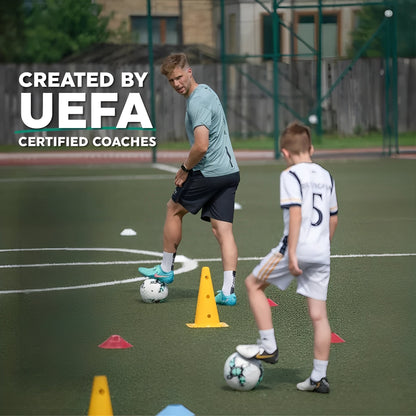 Tapete de práctica de fútbol profesional con videos de entrenamiento en línea