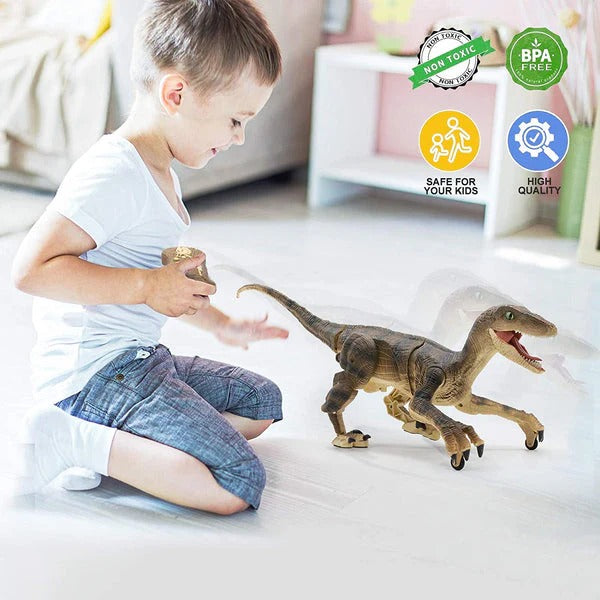 Dinosaurio de juguete con control remoto, sonido y movimiento