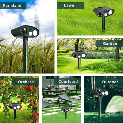 Ahuyentador electrónico de plagas para exteriores, paquete de 4 unidades