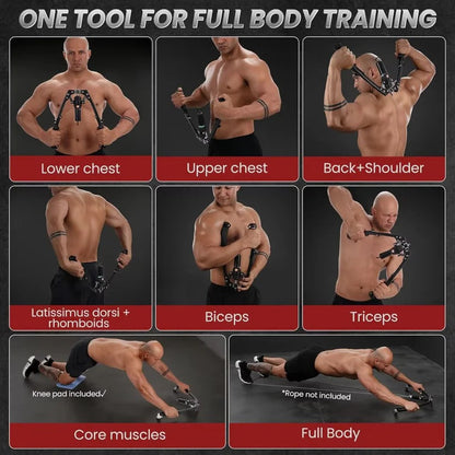 Ejercitador de brazos compacto para gimnasio en casa con resistencia ajustable